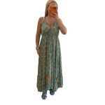 Φόρεμα boho με βολάν στήθος έως 130 εκ