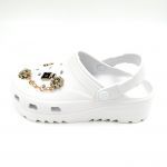 Παντόφλες σαμπό τύπου Crocs λευκό