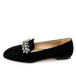 Loafers μαύρα suede με αγκράφα