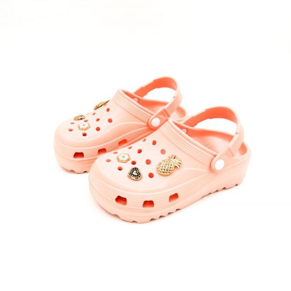 Παντόφλες σαμπό τύπου crocs σομόν