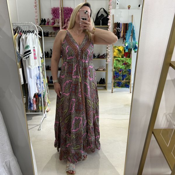 Φόρεμα boho με βολάν