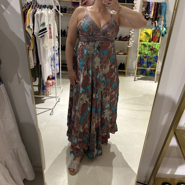Φόρεμα boho με κορδέλες
