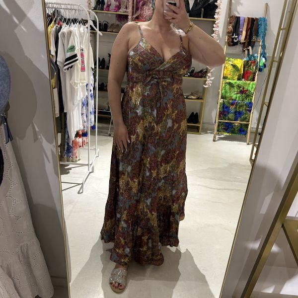 Φόρεμα boho με κορδέλες