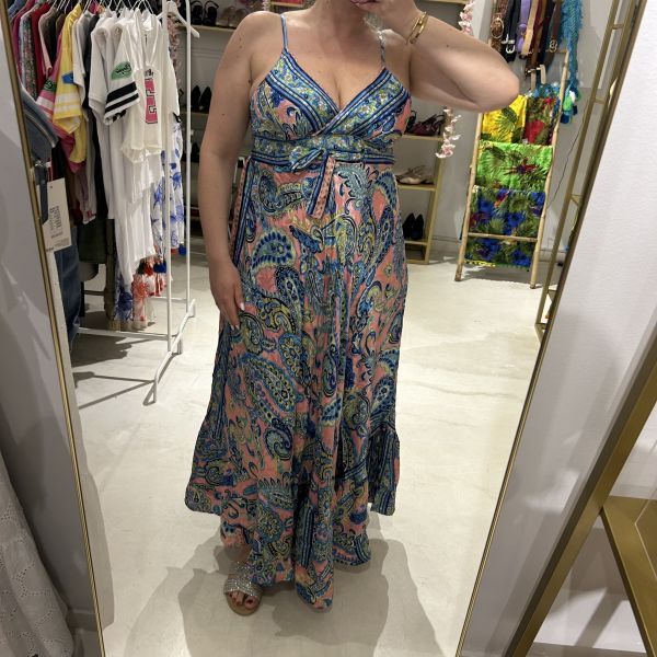 Φόρεμα boho με κορδέλες