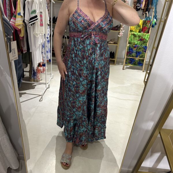 Φόρεμα boho με κορδέλες