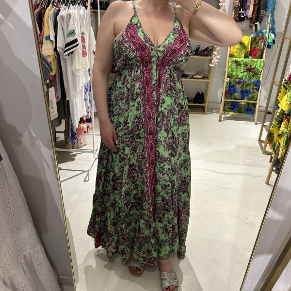Φόρεμα boho με βολάν