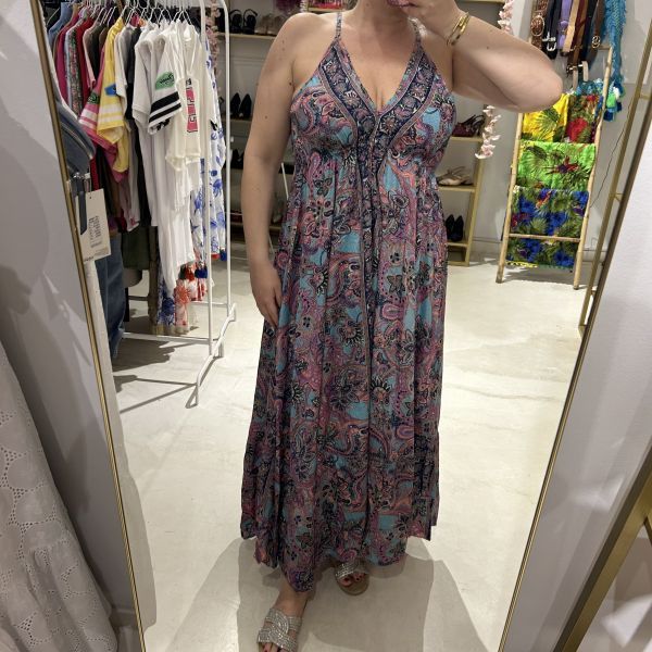 Φόρεμα boho με βολάν