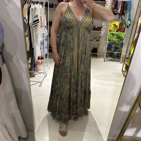 Φόρεμα boho με βολάν