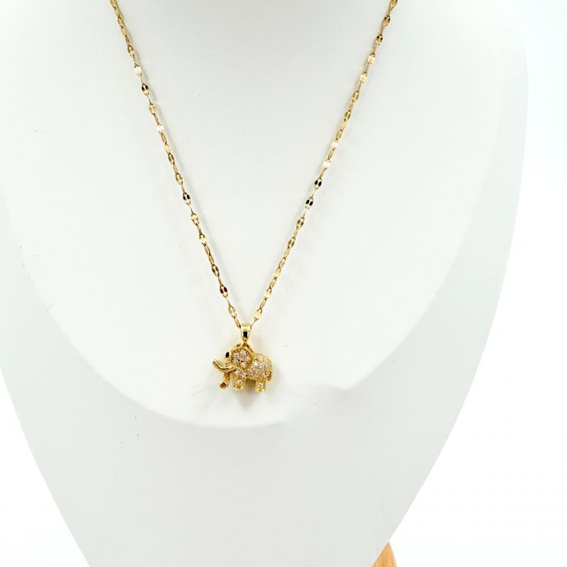 Φωτογραφία από Κολιέ ατσάλινο ελεφαντάκι με στρας χρυσό