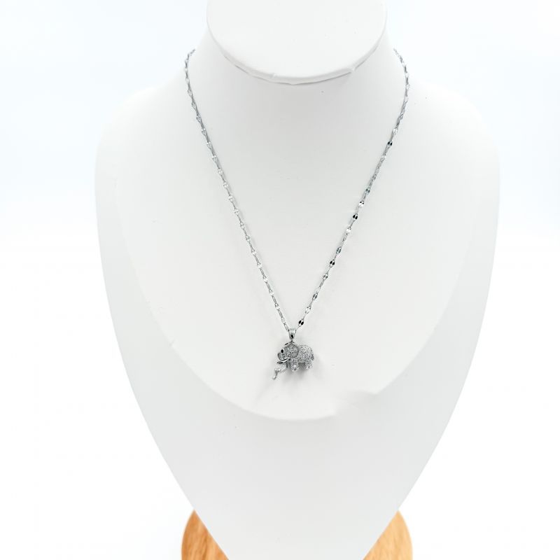 Φωτογραφία από Κολιέ ατσάλινο ελεφαντάκι με στρας ασημί