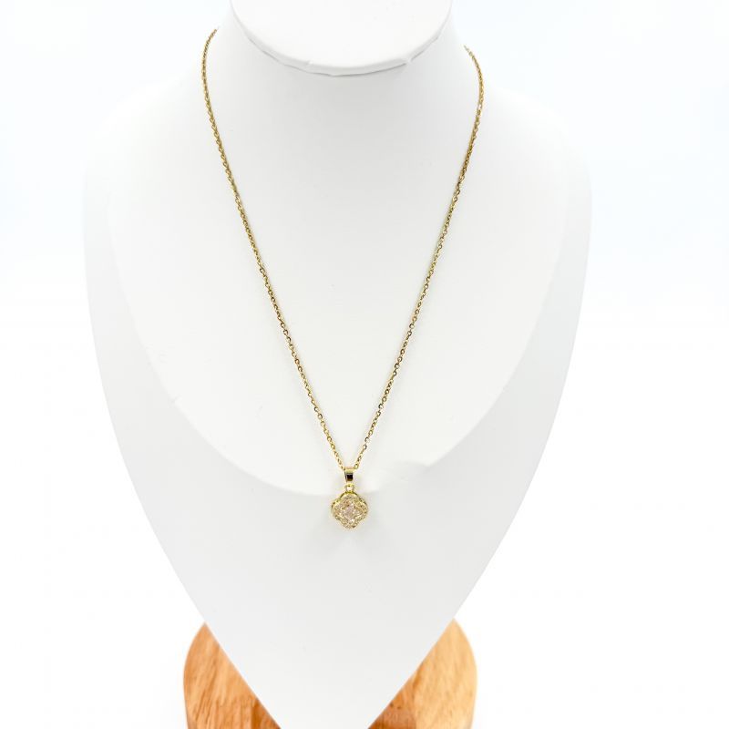 Φωτογραφία από Σετ ατσάλινο κολιέ με σκουλαρίκια χρυσό σταυρός με στρας