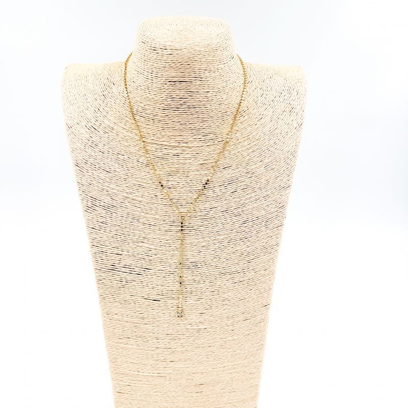 Φωτογραφία από Κολιέ ατσάλινο αλυσίδα λεπτή σε σχήμα Y