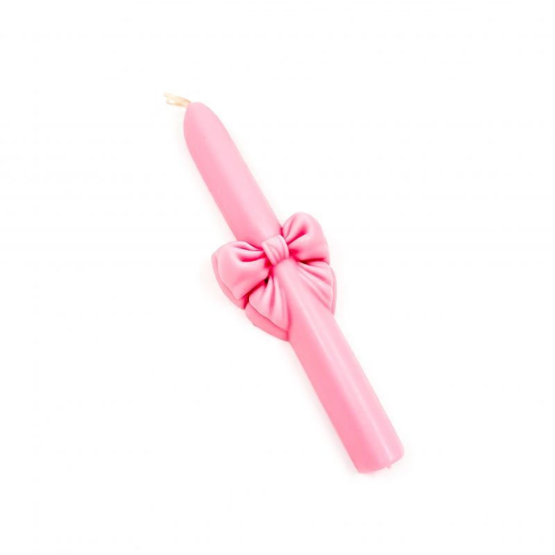 Φωτογραφία από Χειροποίητη Πασχαλινή λαμπάδα ροζ φιόγκος αρωματική