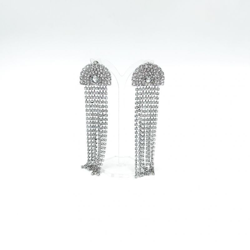 Σκουλαρίκια μακριά με στρας Φωτογραφία από Σκουλαρίκια μακριά με στρας