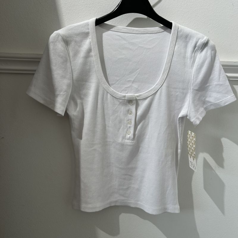 Φωτογραφία από Μπλούζα crop top ριμπ λευκό