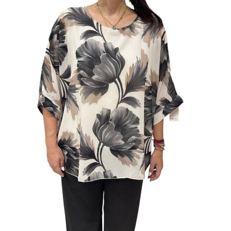 Φωτογραφία από Μπλούζα plus size με μακρύ μανίκι μαύρο