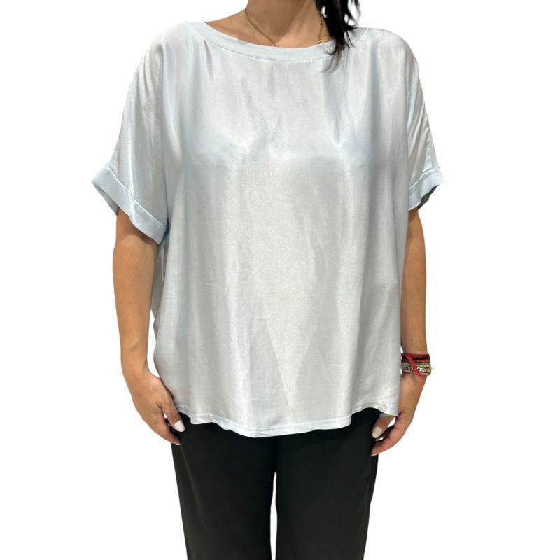 Φωτογραφία από Μπλούζα plus size με μανίκι γαλάζιο