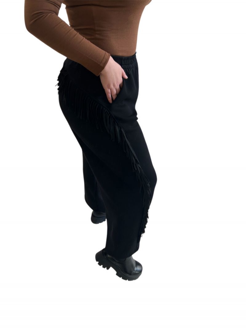 Φωτογραφία από Παντελόνι φόρμας μαύρο με κρόσσια