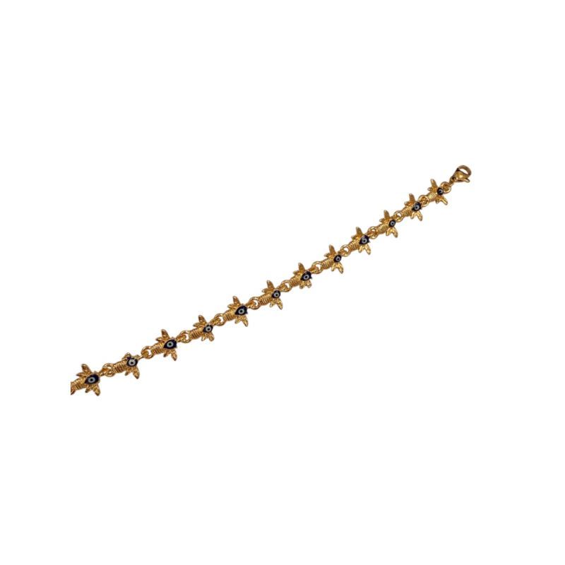 Φωτογραφία από Βραχιόλι ατσάλινο χρυσό με μελισσούλες με ματάκια