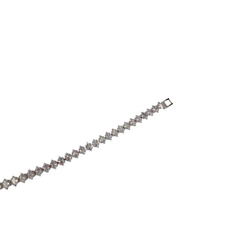 Φωτογραφία από Βραχιόλι ατσάλινο ασημί με στρας