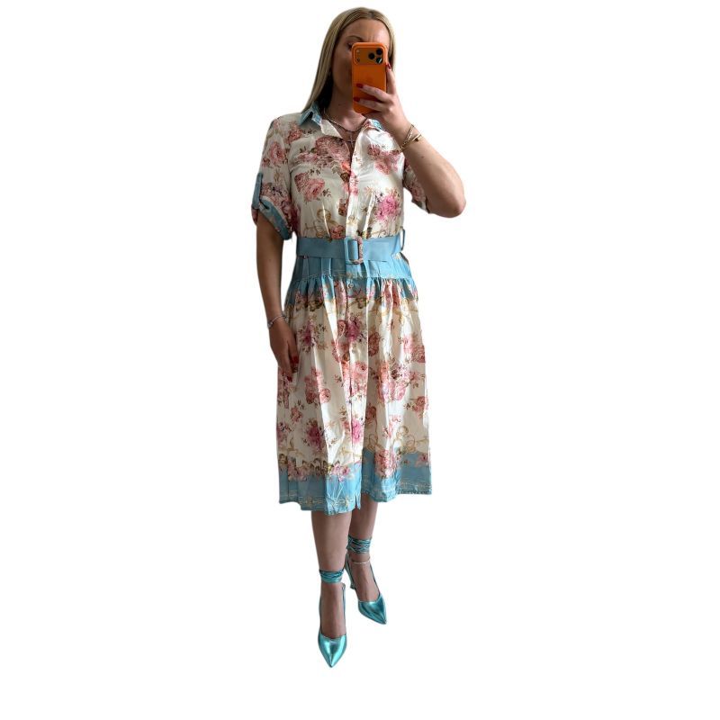 Φωτογραφία από Φόρεμα σεμιζιέ κοντομάνικο φλοράλ