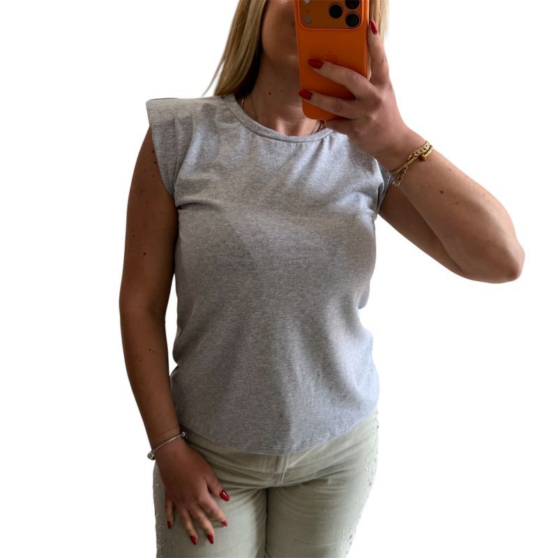 Φωτογραφία από Μπλούζα αμάνικη με βάτες γκρι